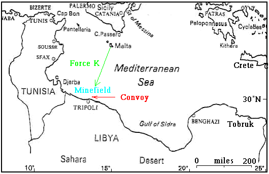 Map - Malta to Tripoli