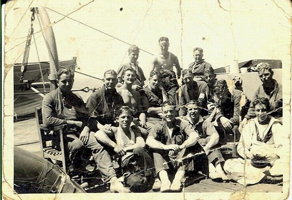 This group photo shows several of the same group of friends in summer '41. It was sent by the son of Able Seaman John Smith (he left Neptune before she sank), who is sitting 2nd from left. Reg Turley is sitting in the front row centre. Stan Kingdon is sitting far left. Ord Seaman John Smith (not to be confused with the other John Smith) is sitting 4th from the left. This group photo shows several of the same group of friends in summer '41. It was sent by the son of Able Seaman John Smith (he left Neptune before she sank), who is sitting 2nd from left. Reg Turley is sitting in the front row centre. Stan Kingdon is sitting far left. Ord Seaman John Smith (not to be confused with the other John Smith) is sitting 4th from the left.