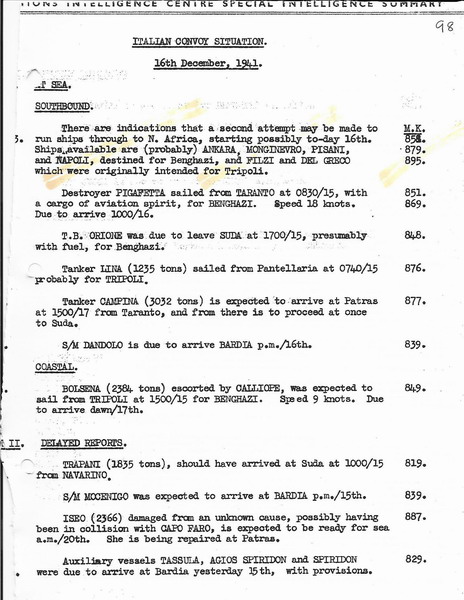 Ultra signal 16 Dec 1941