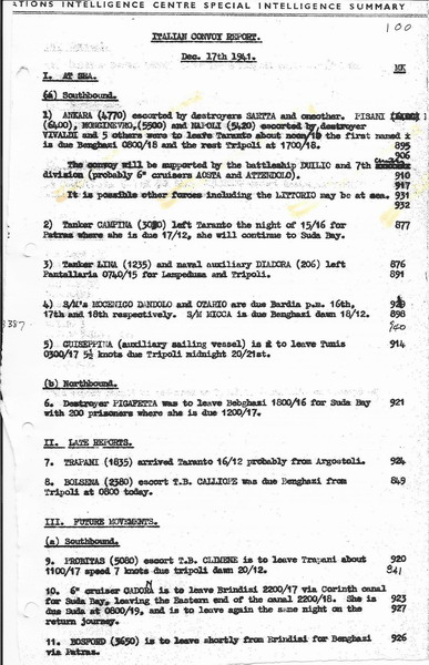 Ultra signal 17 Dec 1941