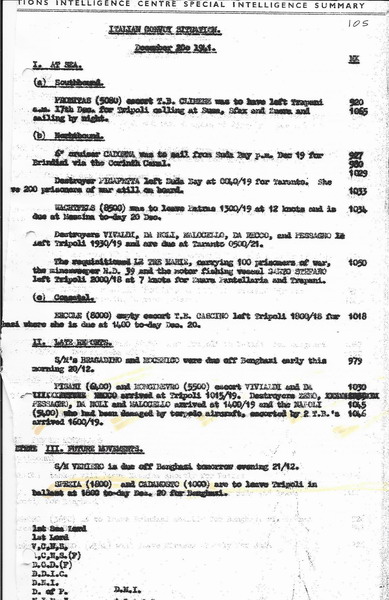 Ultra signal 20 Dec 1941